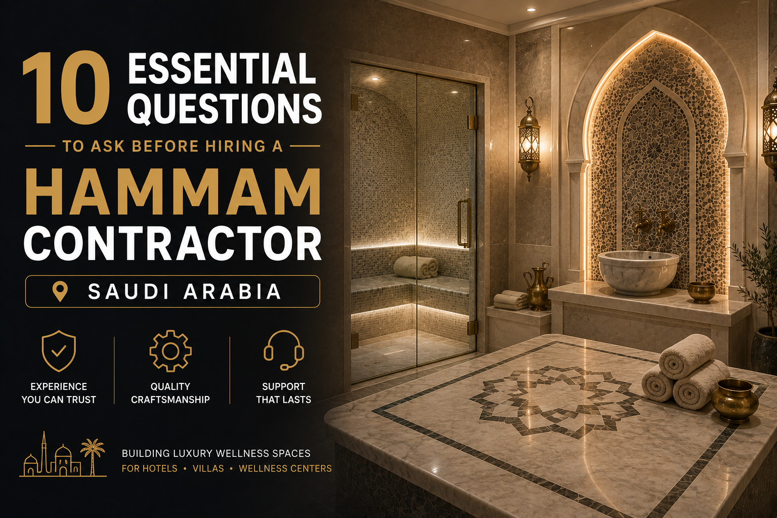Luxury Hammam Contractor Saudi Arabia designing premium Turkish hammam and steam room for hotels, villas and wellness centers